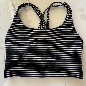 Striped Black & White Sports Bralette
